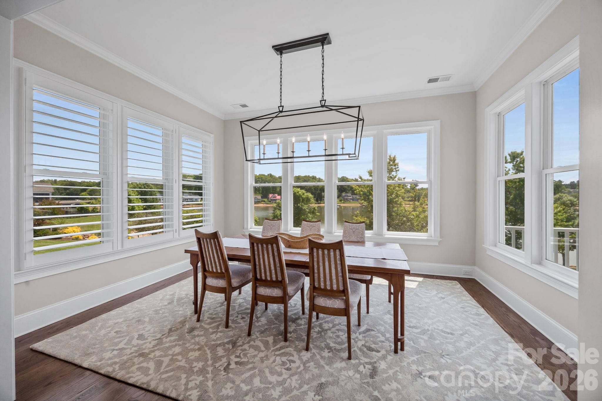 Dining Room overlooking Lake Norman - 122 Sisters Cove Court, Mooresville