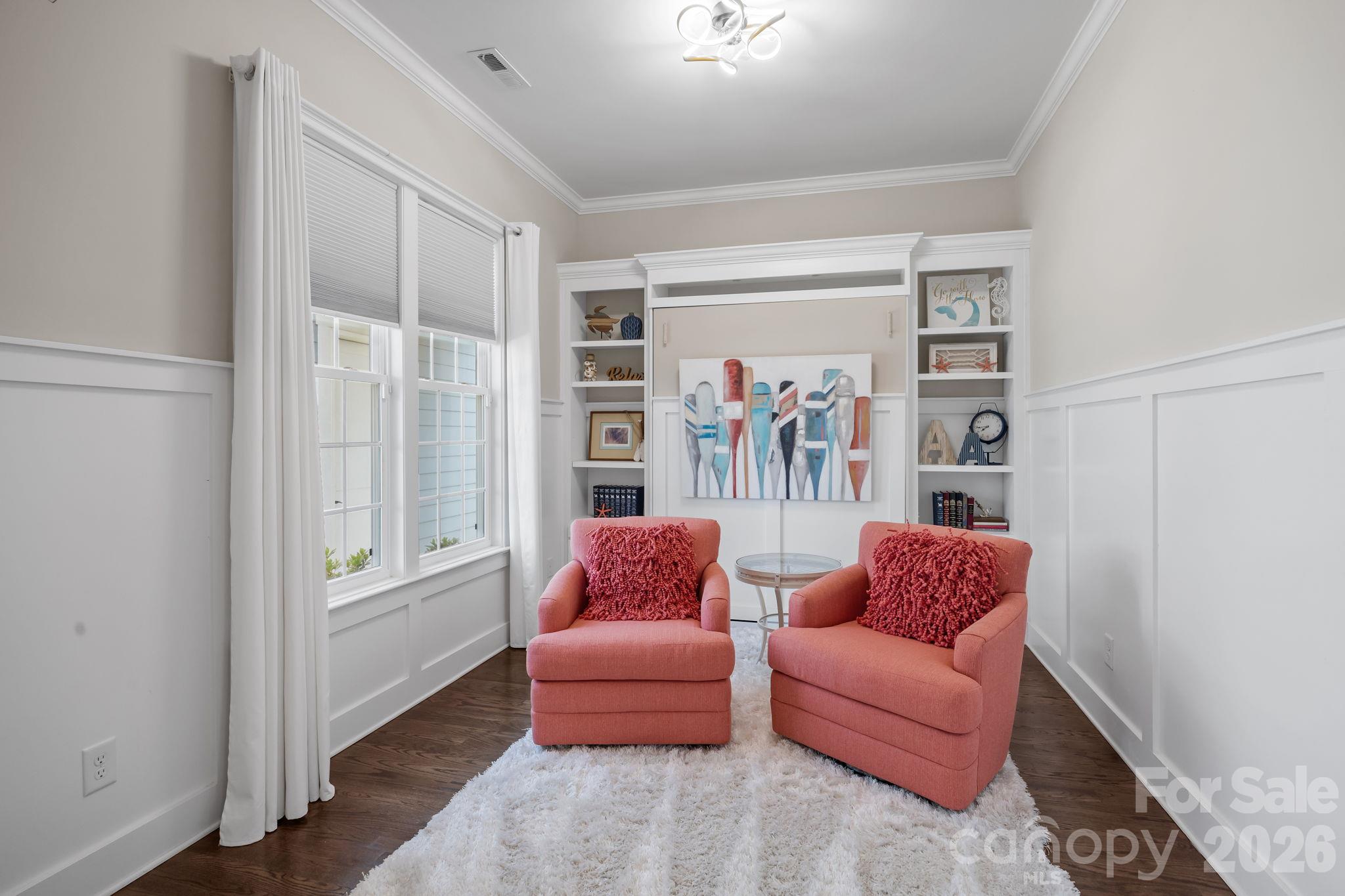 Main Level Flex Room with Murphy Bed and Barn Door - 122 Sisters Cove Court, Mooresville
