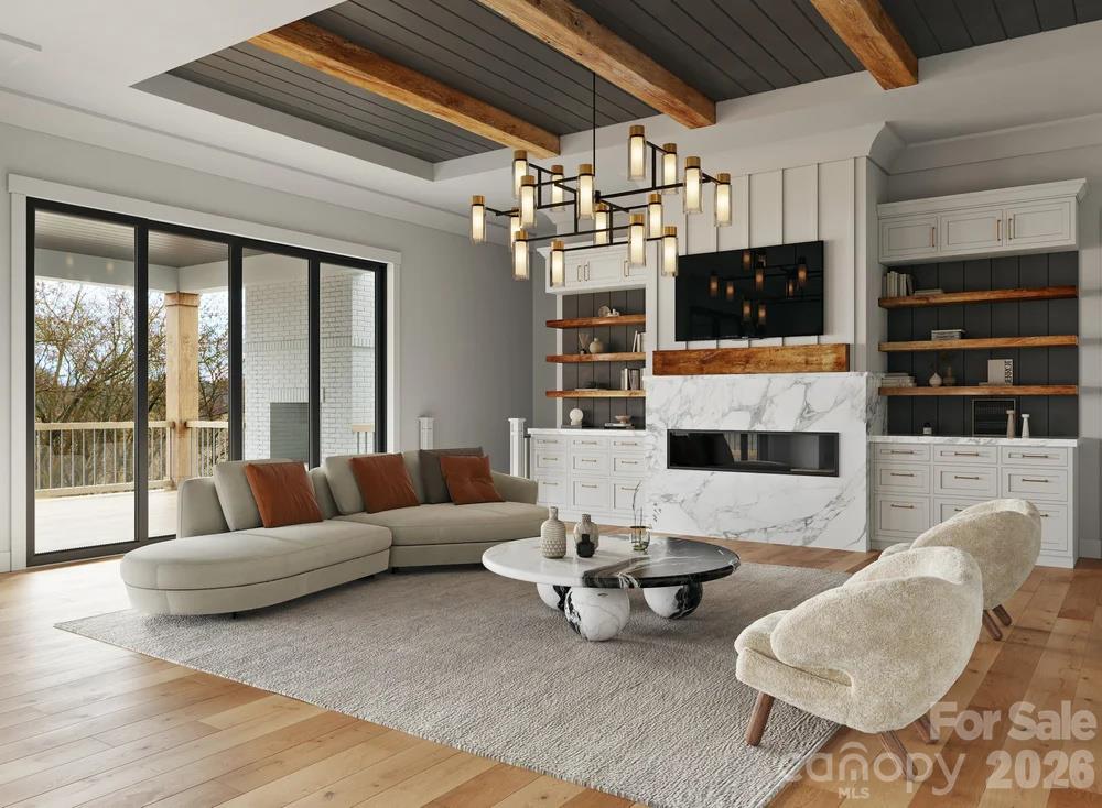 Great Room Virtually Staged - 2515 Forest Lawn Drive, Weddington