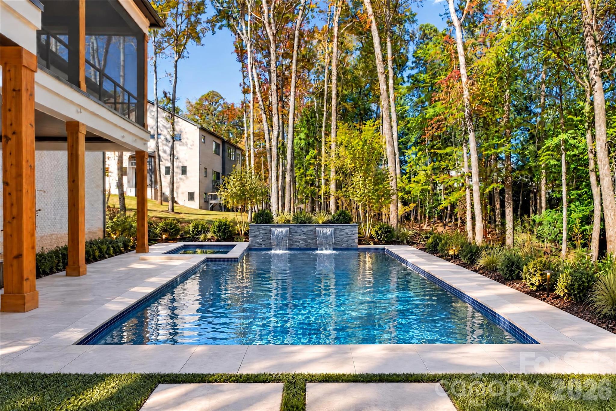 Backyard Pool Virtual Rendition - 2515 Forest Lawn Drive, Weddington