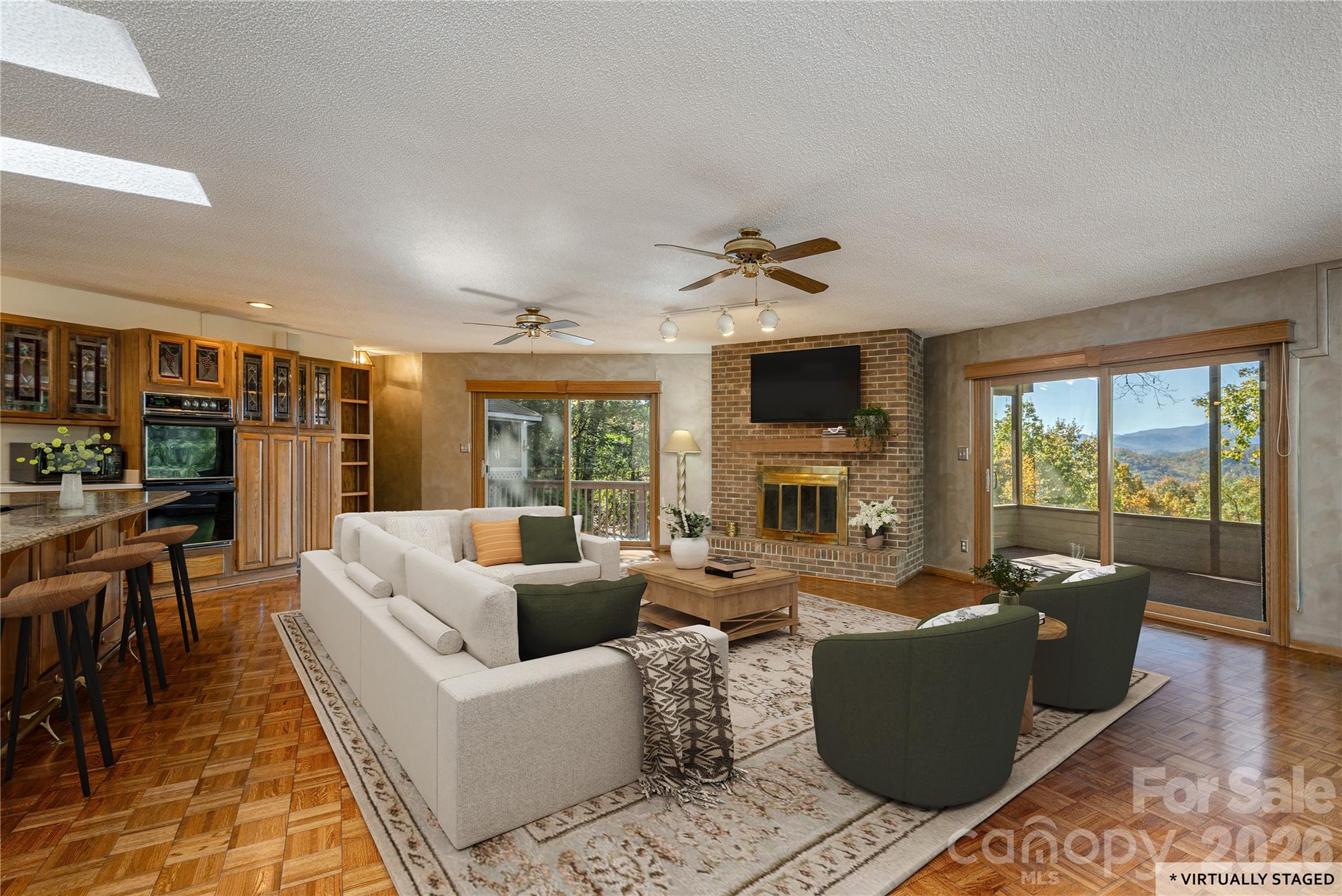 Main level living area-virtual photo - 20 Wild Cherry Drive, Mills River