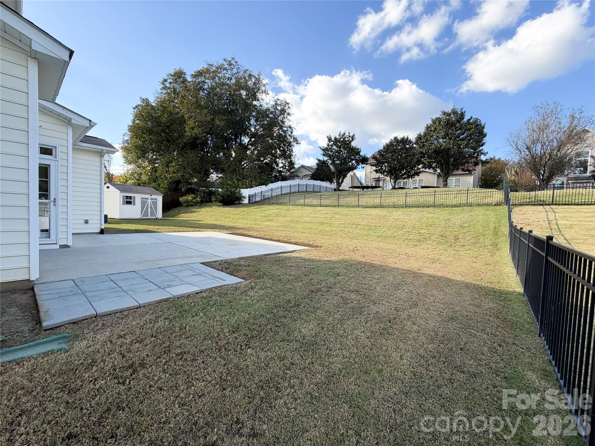 Large fenced backyard with shed - 3614 Pinetree Avenue SW, Concord