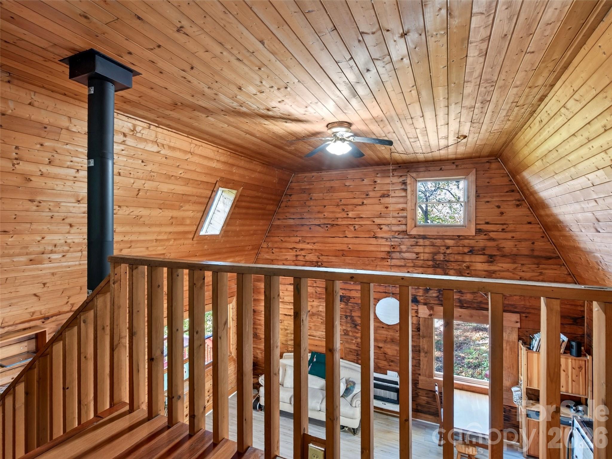 Warm-toned wood walls - 335 Moody Cove Road, Weaverville