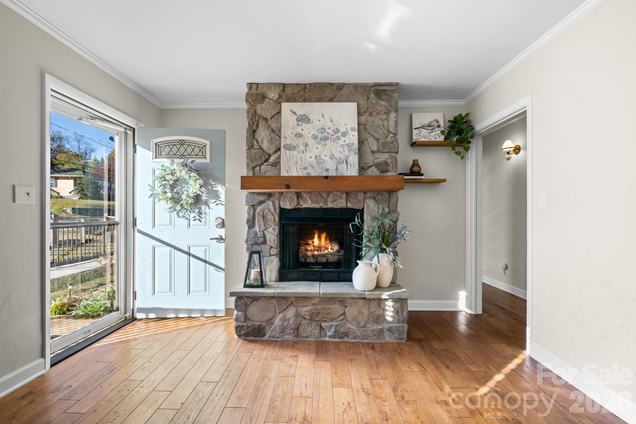 Stone fireplace - 118 Whitley Road, Morganton