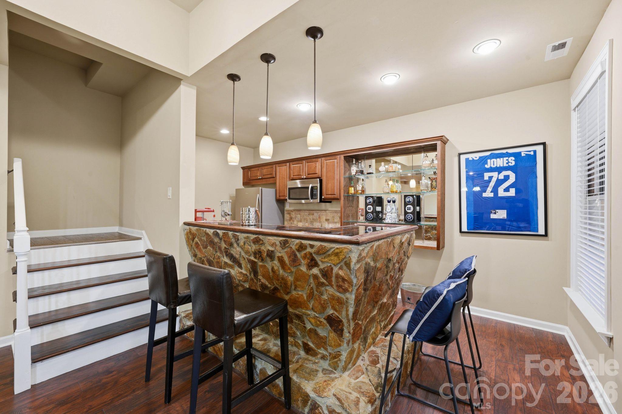 Secondary kitchen and bar area (lower level) - 8407 Rolling Fields Road, Mint Hill