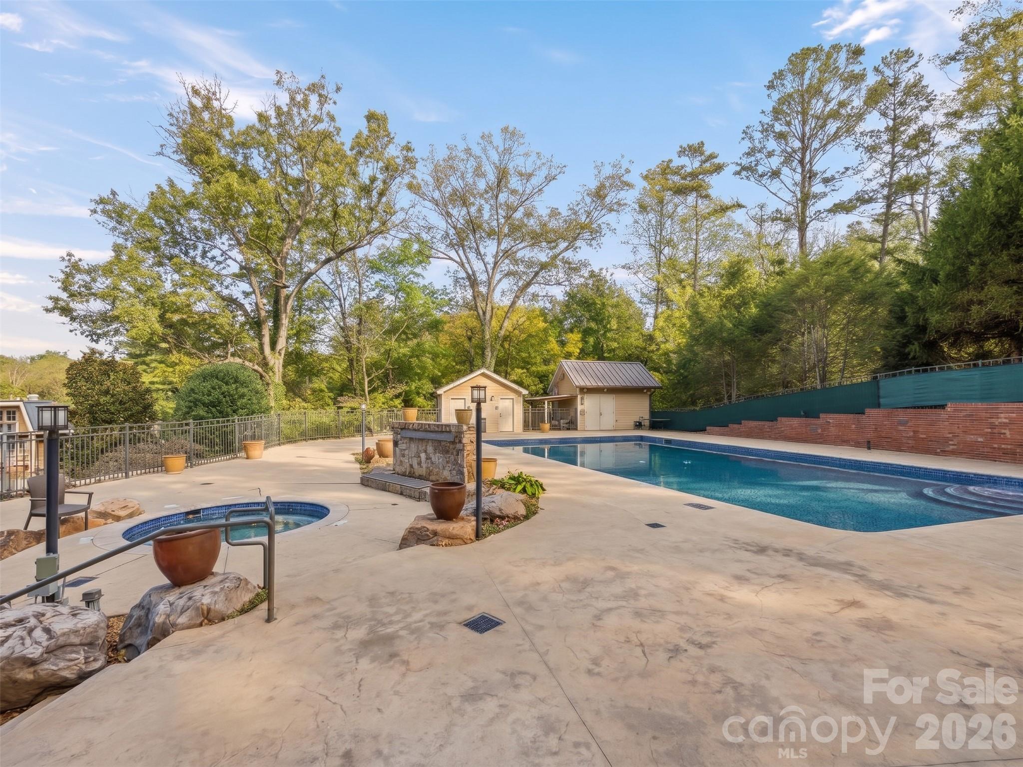 Virtually staged: Pool cover removed. - 127 Bowling Park Road, Asheville
