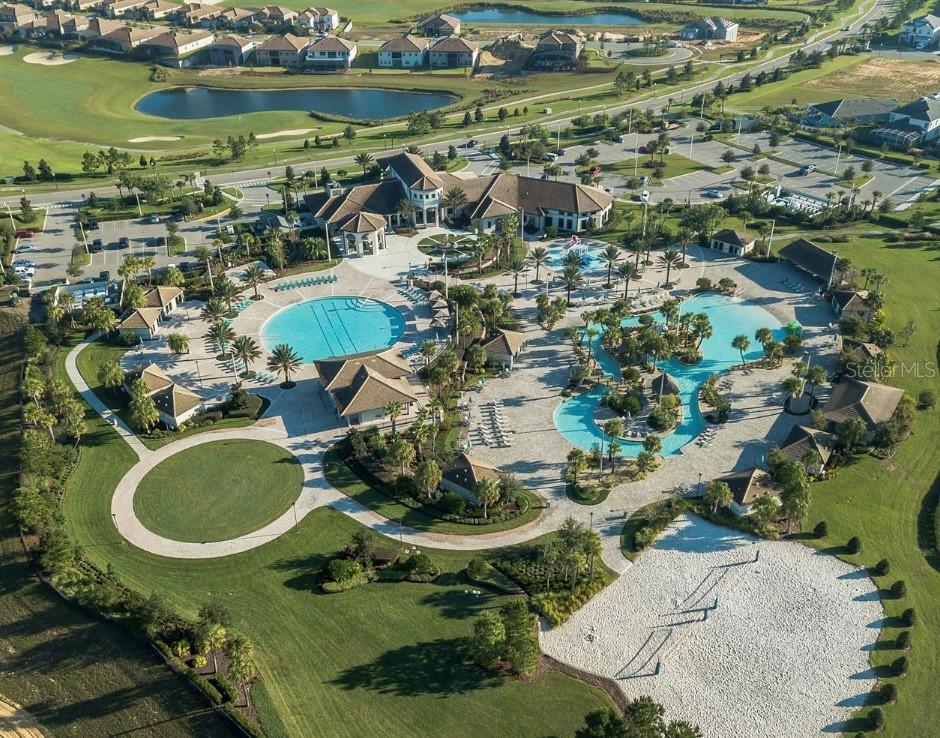 Aerial View of The Oasis Club Waterpark, Lazy River and Resort Amenities - 1520 MOON VALLEY DR, DAVENPORT