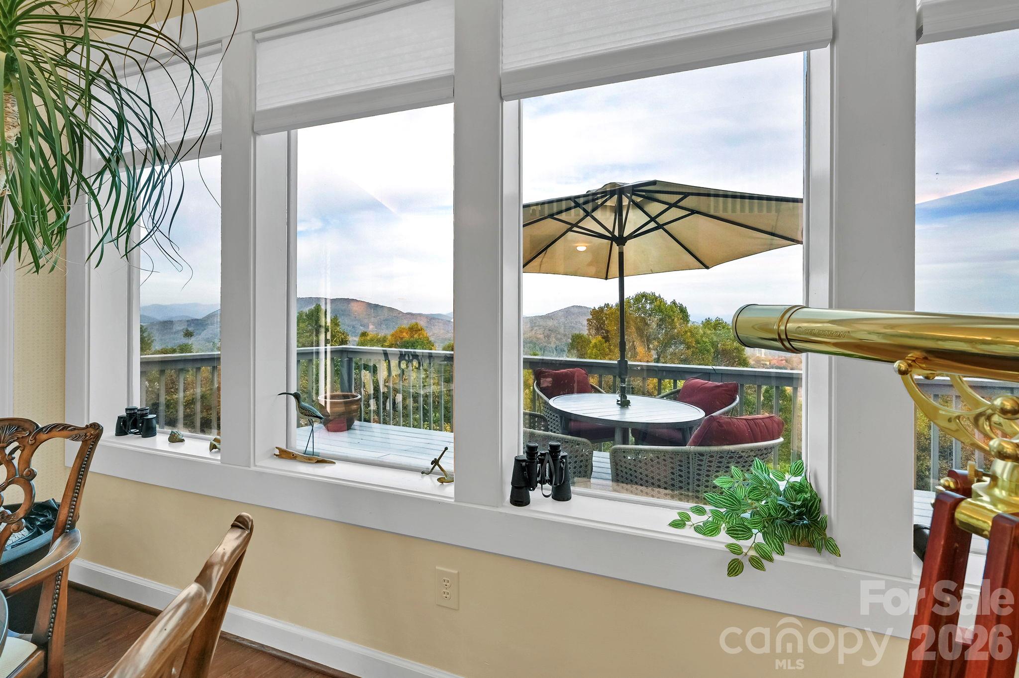From the Greatroom to the deck and view - 107 Fawns Rest None, Black Mountain