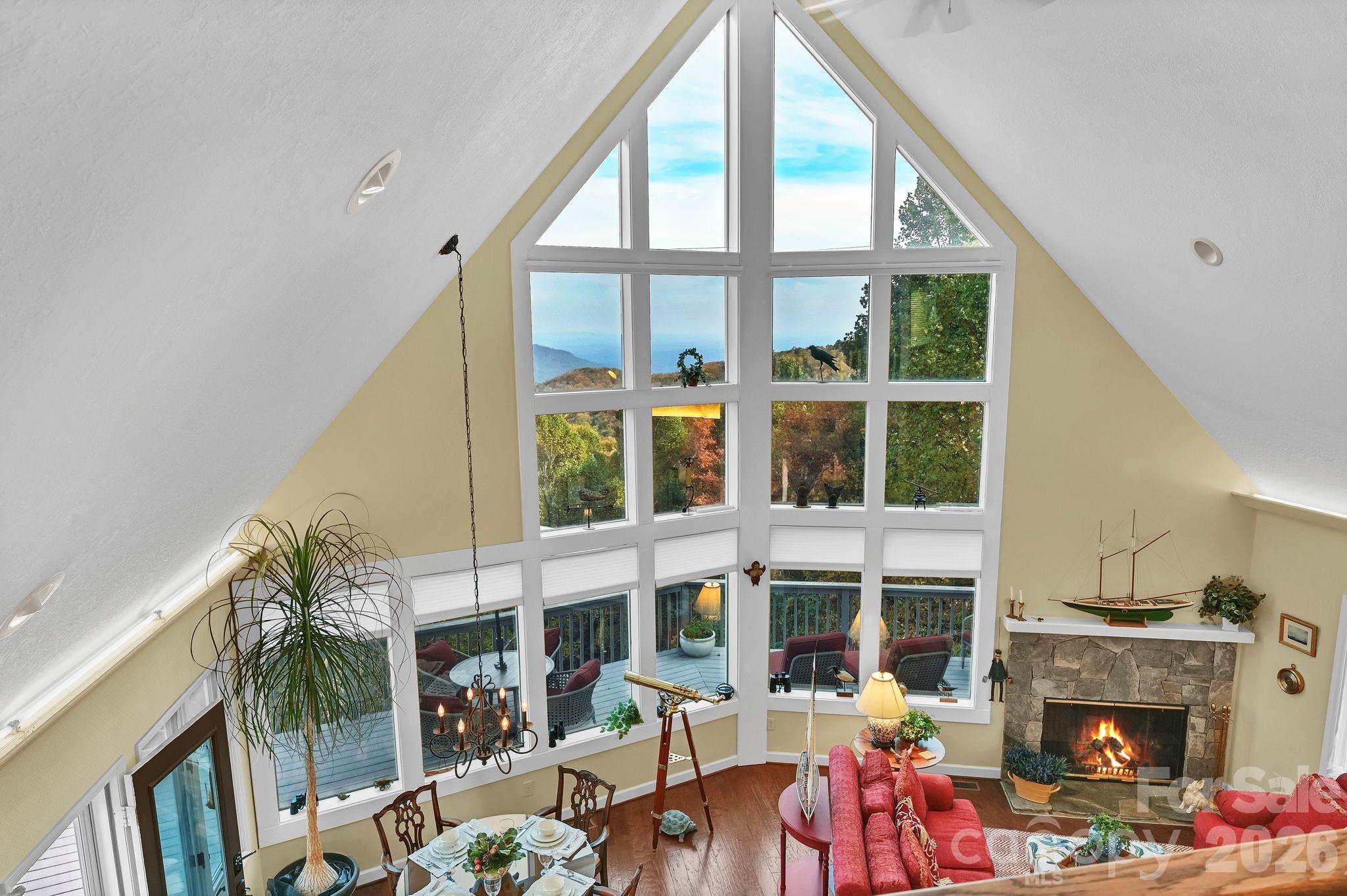 Greatroom from the loft - 107 Fawns Rest None, Black Mountain