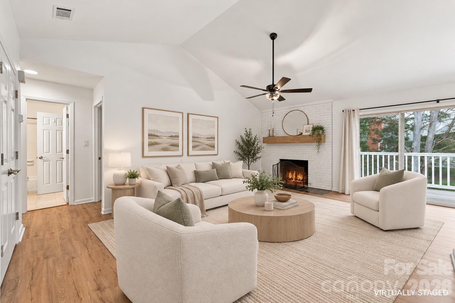 living room - virtually staged - 9401 Vicksburg Park Court, Charlotte