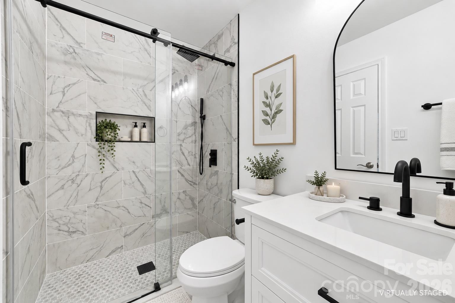 full bathroom - virtually staged - 9401 Vicksburg Park Court, Charlotte