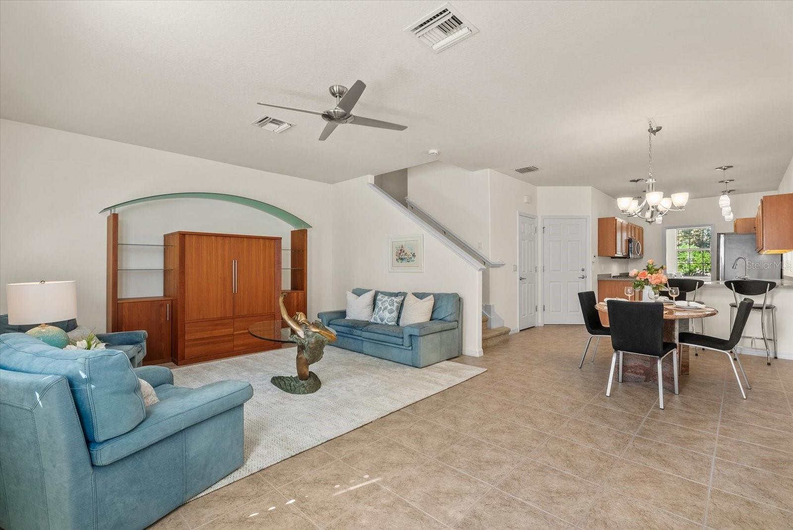 Open Living Room to Dining Room - 3810 82ND AVENUE CIR E #104, SARASOTA