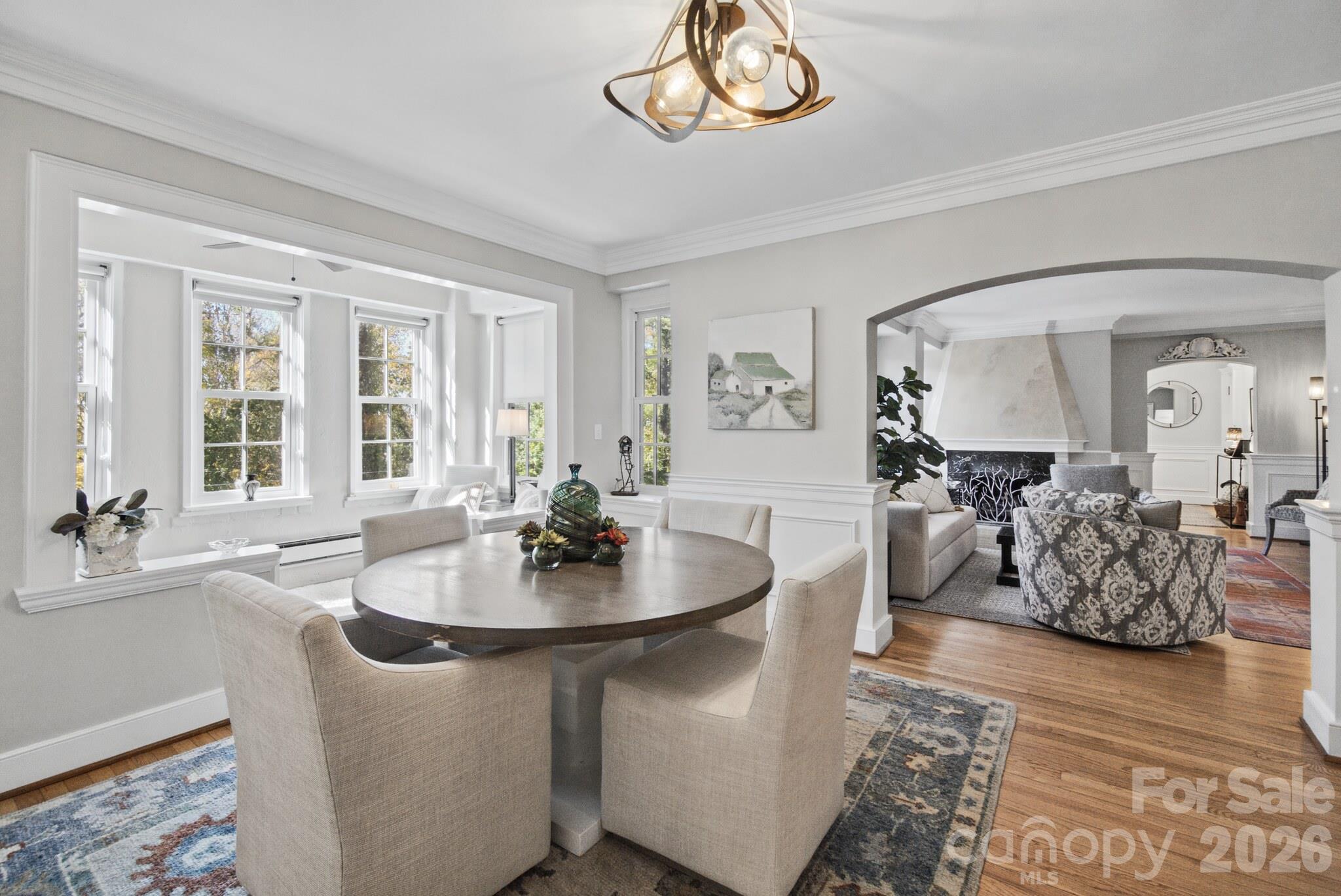 Gorgeous archway into the Living Room - 185 Macon Avenue, Asheville