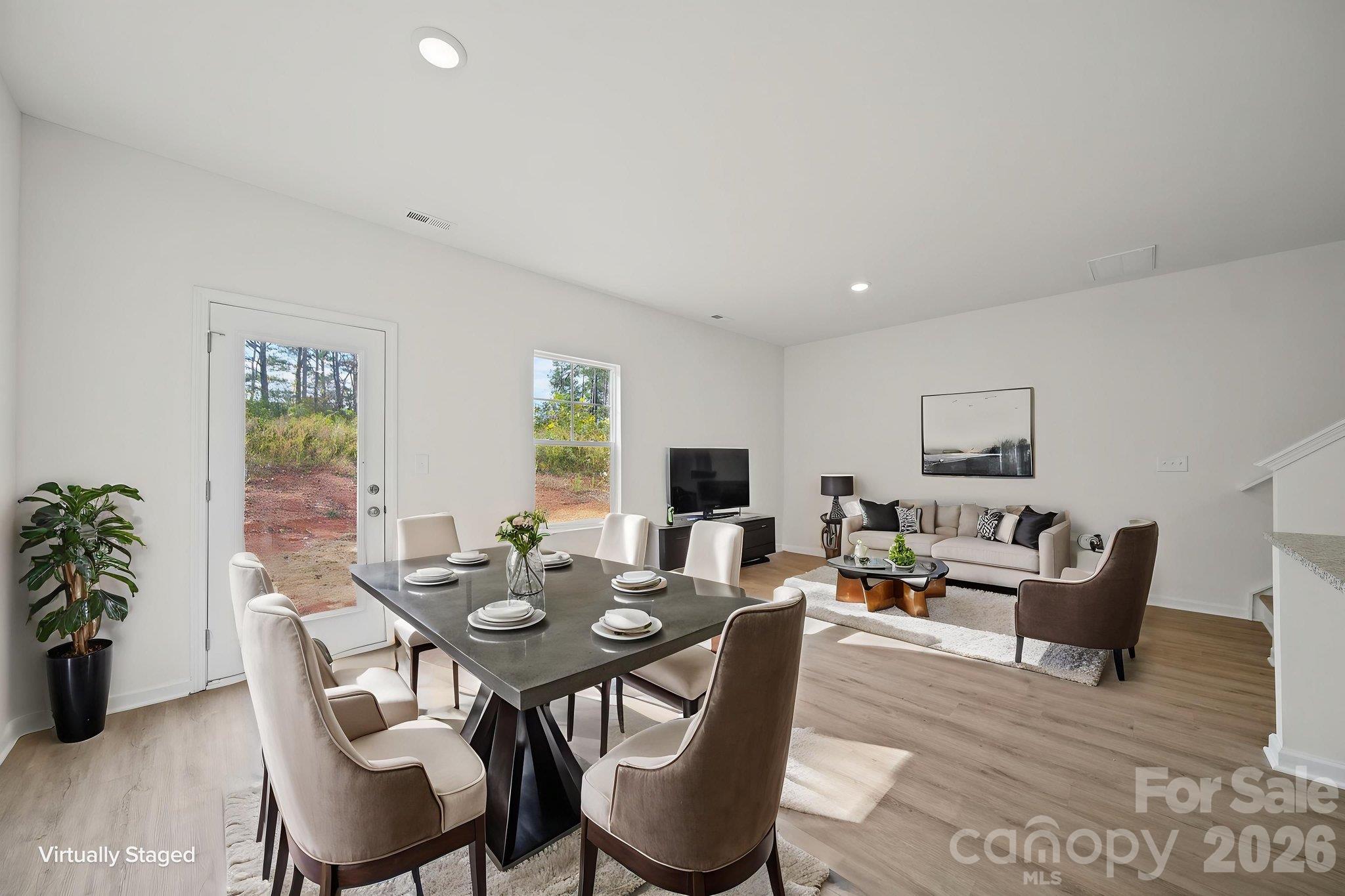 Great Room and Dining Room - Virtually Staged - 3266-3270 Loop Road, Lincolnton