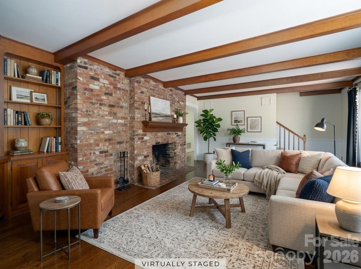 Family room virtually staged - 1515 Holbrook Court, Albemarle