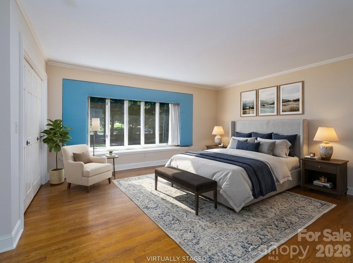 Primary bedroom virtually staged - 1515 Holbrook Court, Albemarle